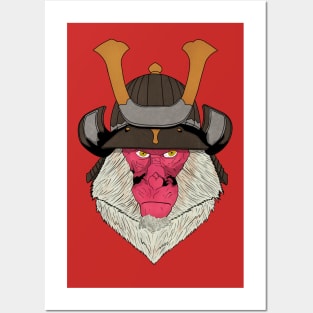 samurai macaque Posters and Art